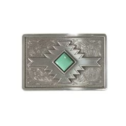 Blazin Roxx Southwest Rectangle Buckle Diamond Turquoise