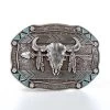 Nocona Rectangle Arrow Skull Buckle