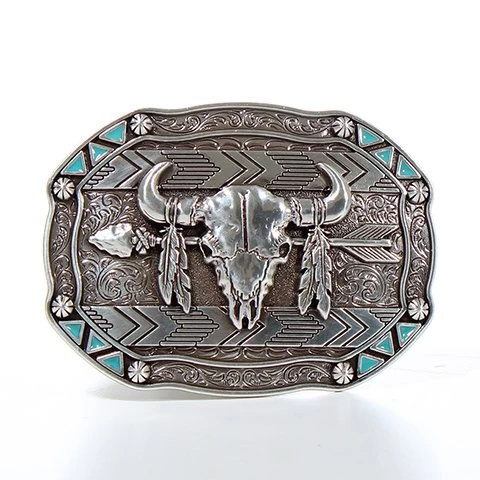 Nocona Rectangle Arrow Skull Buckle 1 Nocona Rectangle Arrow Skull Buckle