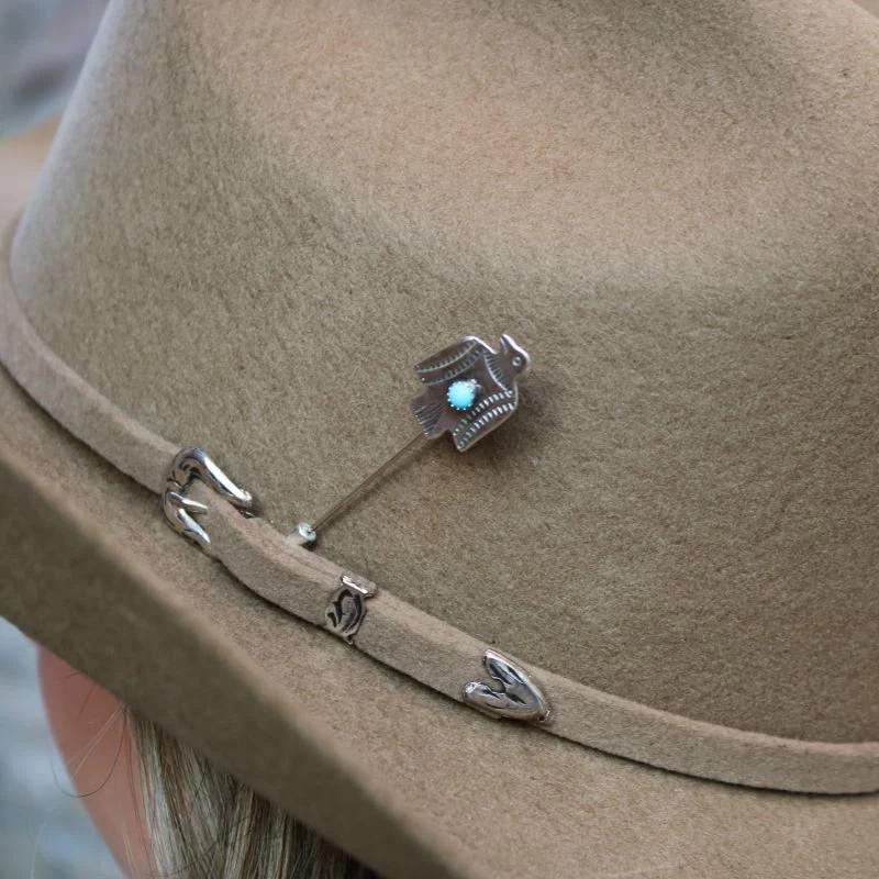 Peyote Bird Sterling Silver T-Bird Hat Stick Pin 1 Peyote Bird Sterling Silver T-Bird Hat Stick Pin
