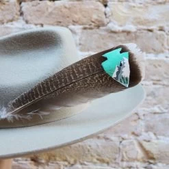 Western Hat Feather Hand-Painted Arrowhead