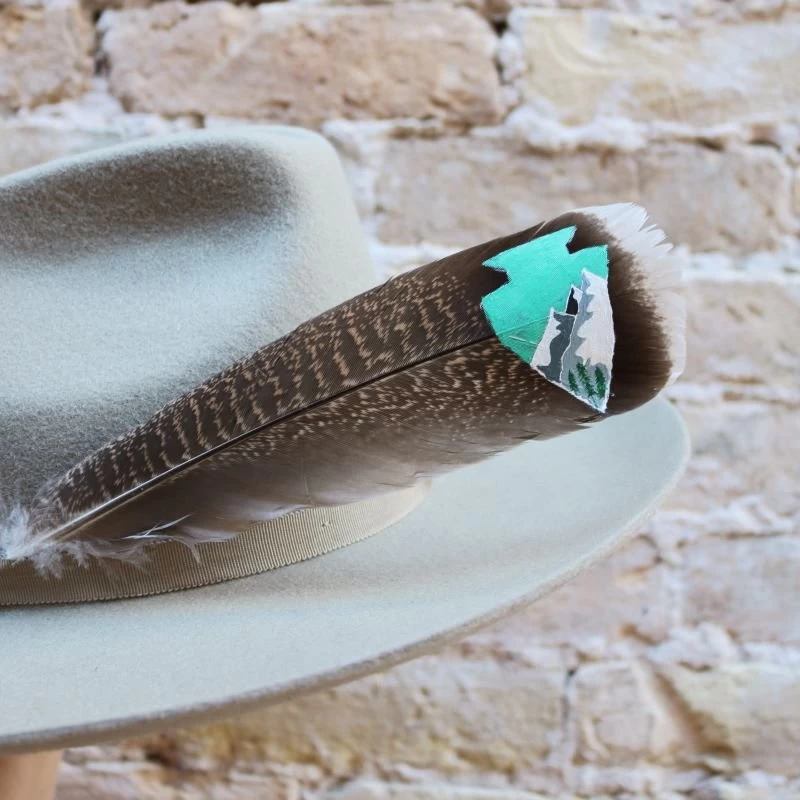 Western Hat Feather Hand-Painted Arrowhead 1 Western Hat Feather Hand-Painted Arrowhead