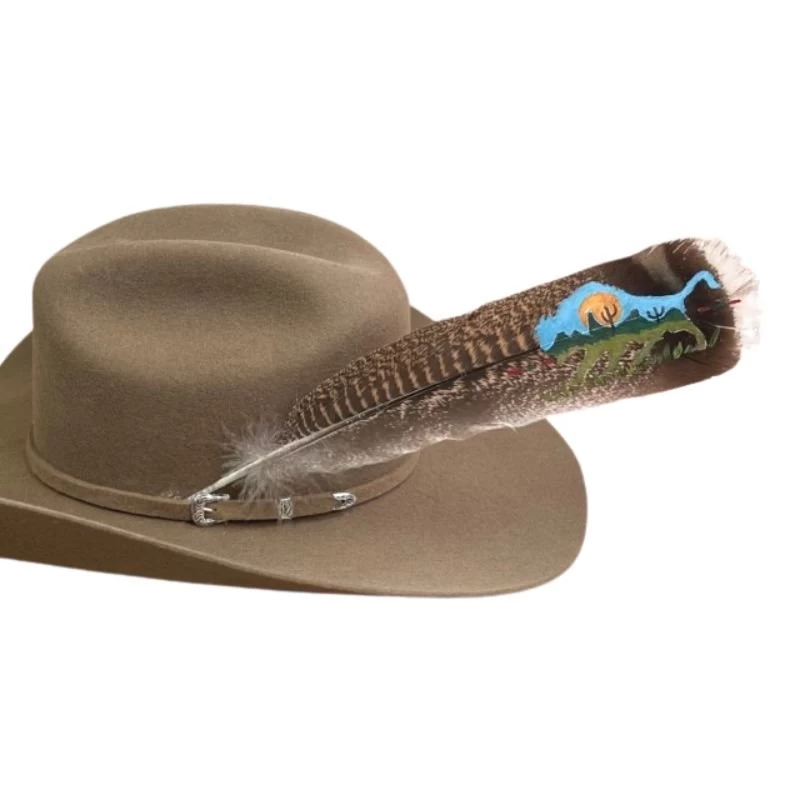Hat Feather With Hand-Painted Bison 2 Hat Feather With Hand-Painted Bison - Image 2