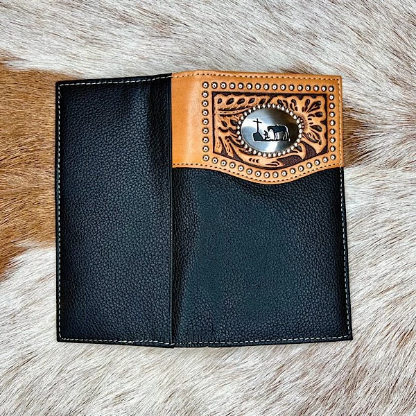 Nocona Cowboy Prayer Leather Wallet 2 Nocona Cowboy Prayer Leather Wallet - Image 2