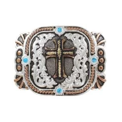 Crumrine Rope Edge Cross Belt Buckle