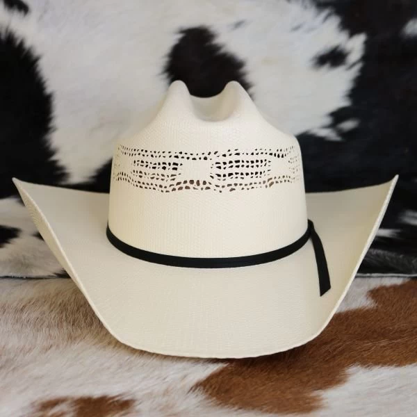 Resistol 7X Denison Vented Straw Cowboy Hat 3 Resistol 7X Denison Vented Straw Cowboy Hat - Image 3
