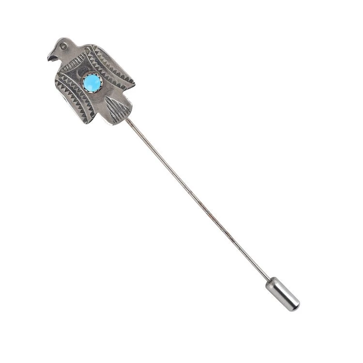 Peyote Bird Sterling Silver T-Bird Hat Stick Pin 4 Peyote Bird Sterling Silver T-Bird Hat Stick Pin - Image 4