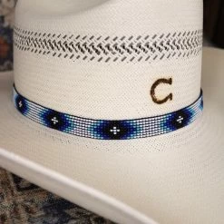 Western Beaded Hat Band - White/Blue 14 Western Beaded Hat Band - White/Blue -Fashion Western Hat medium b051f1a9 c957 465d 9795 c746d4239abe