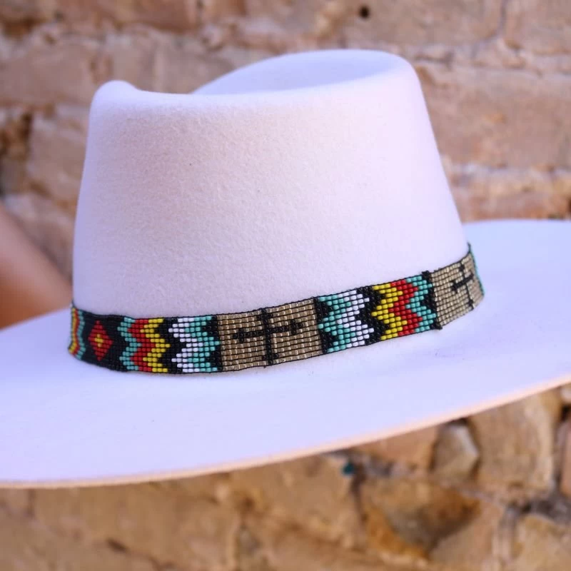 Twister Beaded Multicolor Cross Hat Band 3 Twister Beaded Multicolor Cross Hat Band - Image 3