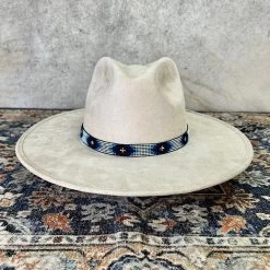 Western Beaded Hat Band - White/Blue 12 Western Beaded Hat Band - White/Blue -Fashion Western Hat medium d1482968 7f26 4f55 bcc5 8f04677ca556