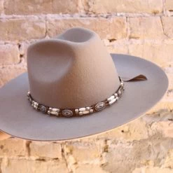 Western Brown Leather Hat Band Men's