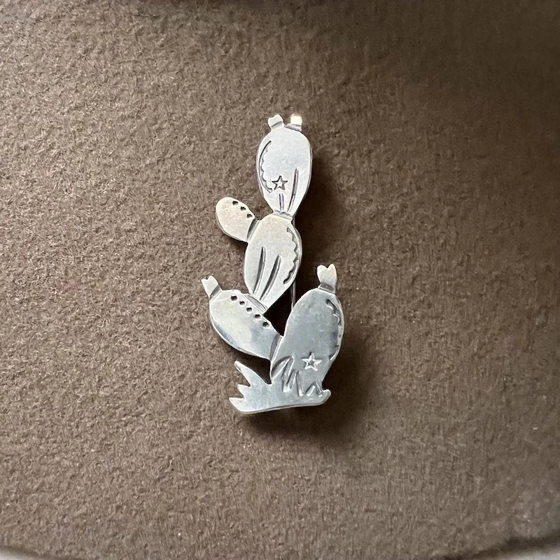 Peyote Bird Sterling Silver Prickly Cactus Pin 1 Peyote Bird Sterling Silver Prickly Cactus Pin