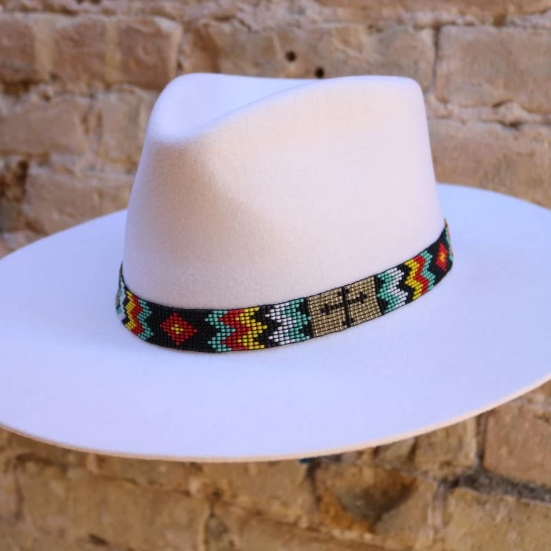 Twister Beaded Multicolor Cross Hat Band 1 Twister Beaded Multicolor Cross Hat Band