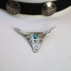 Peyote Bird Sterling Silver Longhorn Hat Pin
