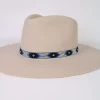Western Beaded Hat Band - White/Blue